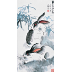 彭吟轩《玉兔奔春》