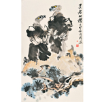 朱惟精作品《灵岩双栖》