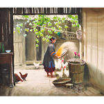 朱辉作品《侗家小庭院》